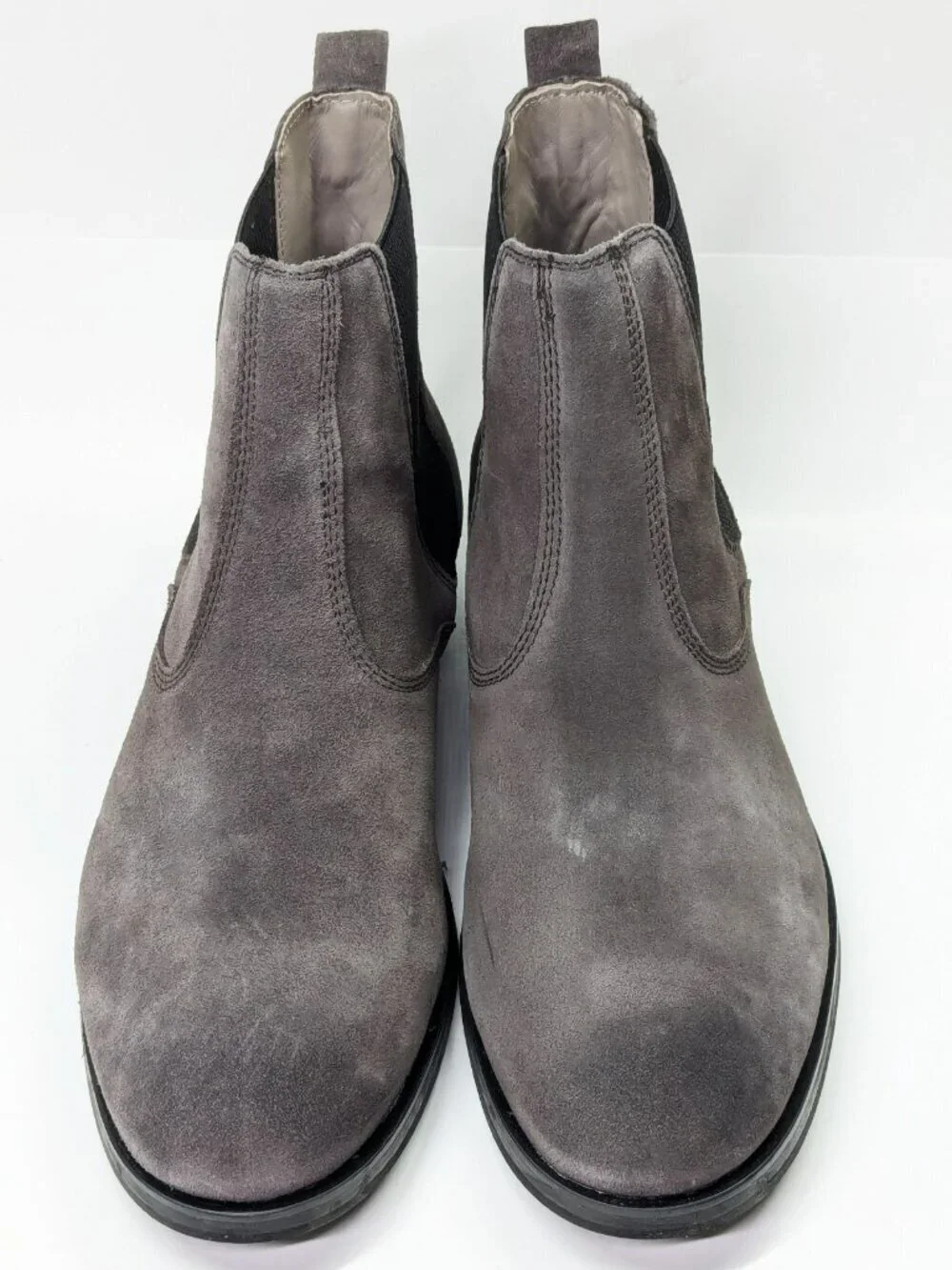 Allsaints Men's Gus Pull On Chelsea Boots Grey Suede Size 13 (MSRP $349)